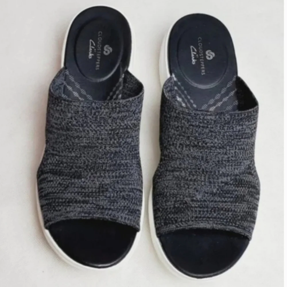 Clarks Blue and White Mules Comfortable Stylish Footwear